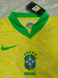 24/25 Brazil Home Yellow 1:1 Kids Soccer Jersey