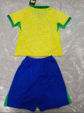 24/25 Brazil Home Yellow 1:1 Kids Soccer Jersey