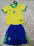 24/25 Brazil Home Yellow 1:1 Kids Soccer Jersey