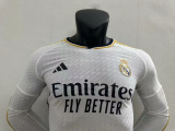 23/24 Real Madrid Home Long Sleeve Player 1:1 Quality Soccer Jersey
