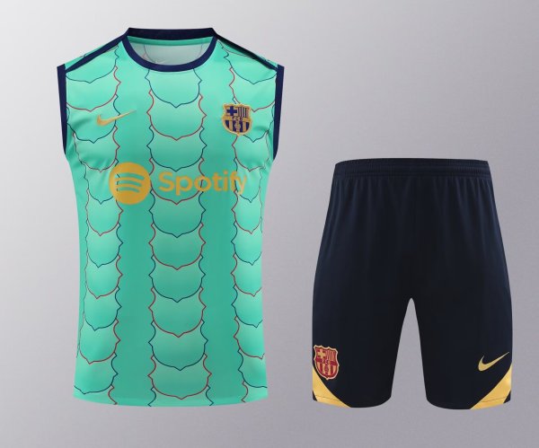 24/25 Barcelona Green 1:1 Quality Training Vest（A-Set）