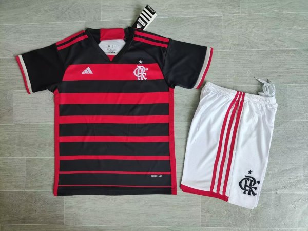 24/25 Flamengo Home Kids 1:1 Soccer Jersey