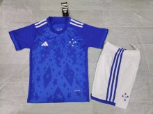 24/25  Cruzeiro Home Blue Kids  1:1  Quality Soccer Jersey