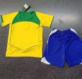 2004 Brazil  Home 1:1 Kids Retro Soccer Jersey