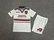 1998/1999 Manchester United Away 1:1 Kids Retro Soccer Jersey