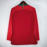 2018 Portugal Home Long Sleeve   1:1 Retro Soccer Jersey