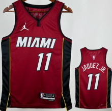 24/25  Miami Heat JAQUEZ JR. #11 Red  1:1 Quality NBA Jersey