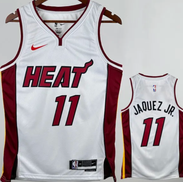 24/25 Miami Heat JAQUEZ JR. #11 White  1:1 Quality NBA Jersey