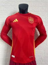 24/25  Spain Home Long Sleeve Player 1:1 Quality Soccer Jersey
