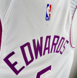 24/25 Timberwolves EDWARDS #5 White 1:1 Quality NBA Jersey