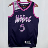 24/25 Timberwolves EDWARDS #5 Black 1:1 Quality NBA Jersey