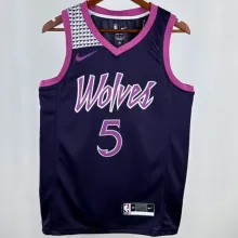 24/25 Timberwolves EDWARDS #5 Black 1:1 Quality NBA Jersey
