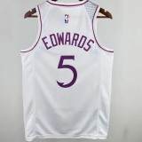24/25 Timberwolves EDWARDS #5 White 1:1 Quality NBA Jersey