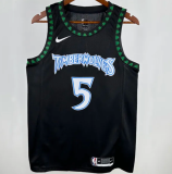 24/25 Timberwolves EDWARDS #5 Black Retro1:1 Quality NBA Jersey