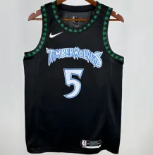 24/25 Timberwolves EDWARDS #5 Black Retro1:1 Quality NBA Jersey