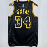 24/25  Lakers ONEAL #34  Black   1:1 Quality NBA Jersey