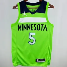 24/25 Timberwolves EDWARDS #5 Fluorescent Green 1:1 Quality NBA Jersey