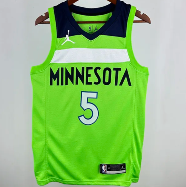 24/25 Timberwolves EDWARDS #5 Fluorescent Green 1:1 Quality NBA Jersey