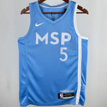24/25 Timberwolves EDWARDS #5 White 1:1 Quality NBA Jersey
