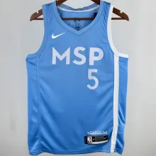 24/25 Timberwolves EDWARDS #5 White 1:1 Quality NBA Jersey