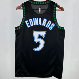 24/25 Timberwolves EDWARDS #5 Black Retro1:1 Quality NBA Jersey