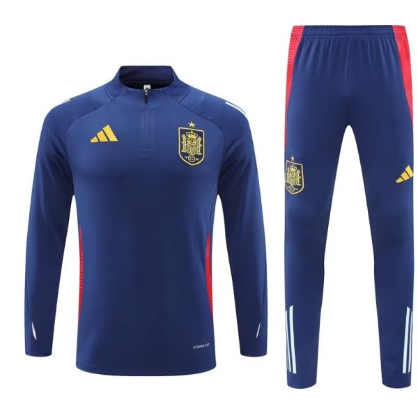 24/25  Spain  Treasure Blue Training Tracksuit 1:1 Quality Soccer Jersey