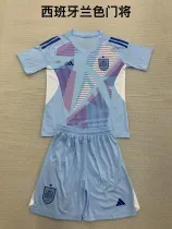 24/25 Spain Blue Goalkeeper  Kids 1:1 Quality Soccer Jersey