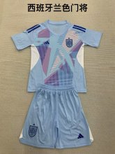24/25 Spain Blue Goalkeeper  Kids 1:1 Quality Soccer Jersey