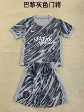 24/25 PSG  Paris  Grey  Goalkeeper  Fans  Kids 1:1  Quality Soccer Jersey