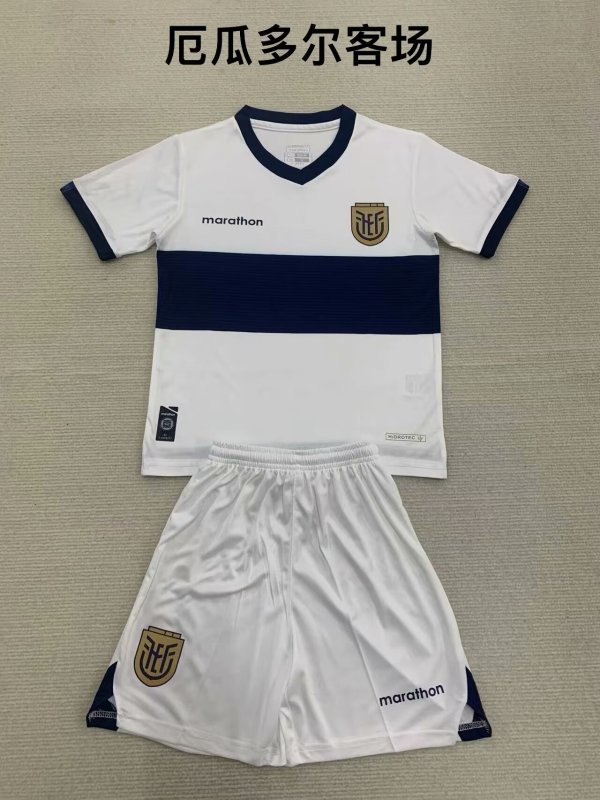 24/25  Ecuador  Away  Kids  1:1 Quality Soccer Jersey