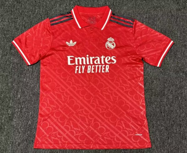 24/25 Real Madrid four Red Fans 1:1  Quality Soccer Jersey