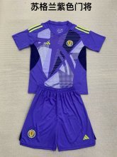 24/25 Scotland  Purple Goalkeeper  Kids 1:1 Quality Soccer Jersey