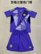 24/25 Scotland  Purple Goalkeeper  Kids 1:1 Quality Soccer Jersey
