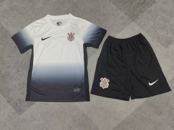 24/25 Corinthians Home 1:1 Quality Kids Soccer Jersey