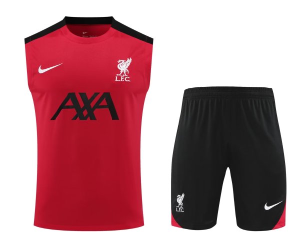 24/25 Liverpool  Black and Red   1:1 Quality Training Vest（A-Set）