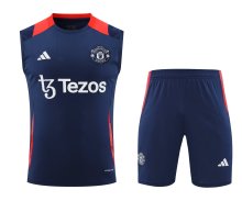 24/25 Manchester United  Navy blue  1:1 Quality Training  Vest（A-Set）