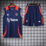 24/25 Manchester United  Navy blue  1:1 Quality Training  Vest（A-Set）