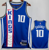 2024  Kings SABONIS #10 Blue City Edition 1:1 Quality NBA Jersey热压