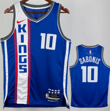 2024  Kings SABONIS #10 Blue City Edition 1:1 Quality NBA Jersey热压