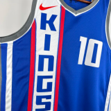 2024  Kings SABONIS #10 Blue City Edition 1:1 Quality NBA Jersey热压