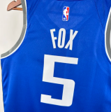 2024 Kings FOX #5 Blue City Edition  1:1 Quality NBA Jersey热压