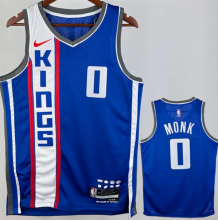 2024 Kings MONK #0 Blue City Edition  1:1 Quality NBA Jersey热压