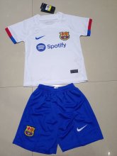 23/24 Barcelona Away White Kids Soccer Jersey