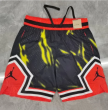 24/25  Jordon Black Red NBA Shorts   1:1 Quality Retro NBA Cotton Pants