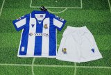24/25 Real Sociedad   Home Kids  Kits  1:1 Soccer Jersey