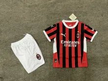 24/25 AC Milan Home Kids  Kits 1:1  Soccer Jersey