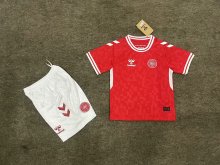 24/25 Denmark  Home Kids Kits 1:1 Quality Soccer Jersey