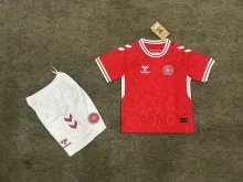 24/25 Denmark  Home Kids Kits 1:1 Quality Soccer Jersey
