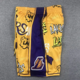24/25  NBA  Lakers Yellow  Top Quality Pants 1:1 Quality