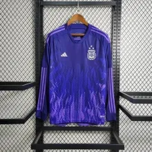 22/23 Argentina Away Long Sleeve Fans 3 Stars Soccer Jersey